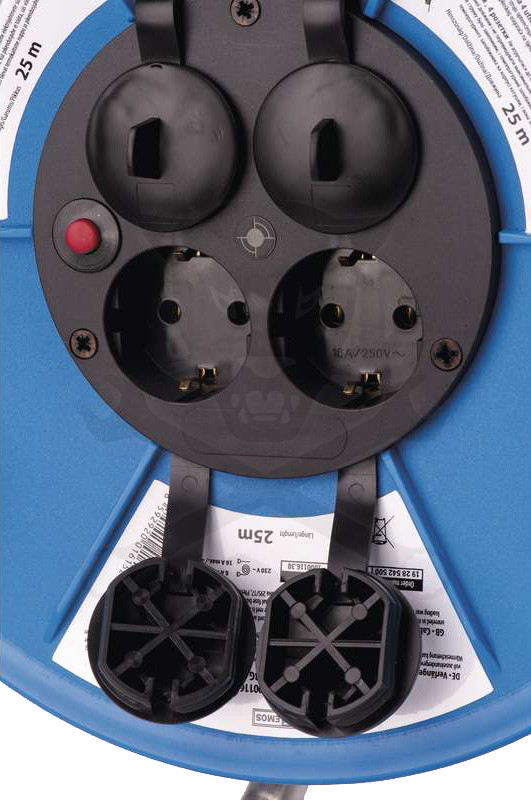 Kábeldob 25 m - IP44 gumi kábel 3 x 2,5 mm2 - 3680W