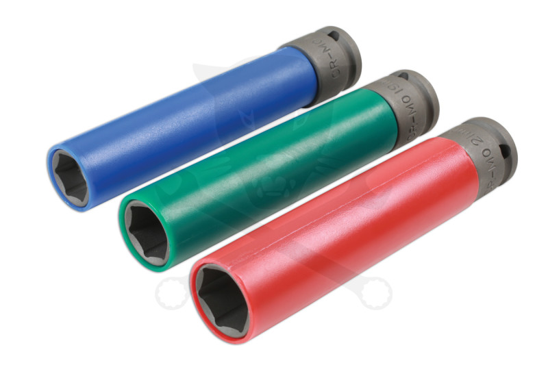 Légkulcsfej készlet 1/2" 3 db-os alufelnihez extra hosszított