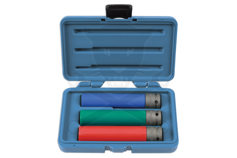 Légkulcsfej készlet 1/2" 3 db-os alufelnihez extra hosszított