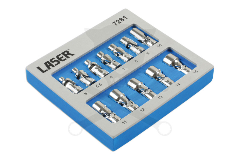 Kardáncsuklós dugókulcs készlet 1/4" 5-15 mm 12 db -AT18-