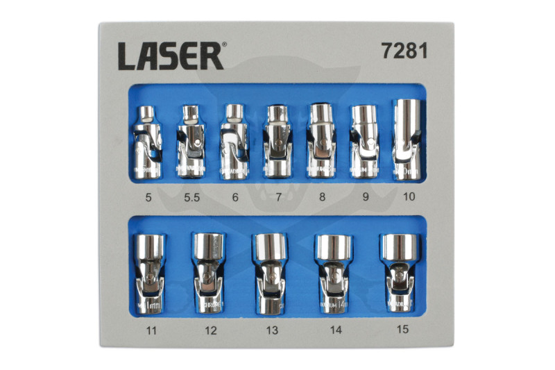 Kardáncsuklós dugókulcs készlet 1/4" 5-15 mm 12 db -AT18-