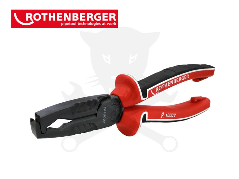 Fogó 1000V szigetelt kábelvágó-blankoló 180 mm VDE - Rothenberger