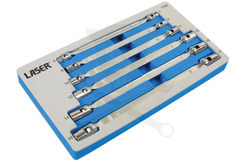 Dugókulcs készlet 6 db-os csuklós, kétoldalas kivitel 6-17 mm