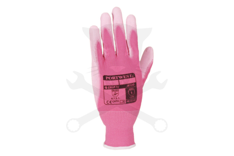 Kesztyű Buck pink - rózsaszín PW poliuretán tenyér 07-es S