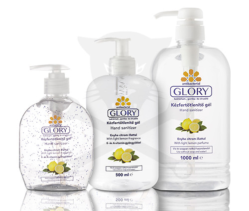 Kézfertőtlenítő gél - antibakteriális - 500 ml - PUMPÁS - Glory Citrom