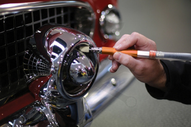 Levegős polírozó és fej készlet- 29 db-os Powertec