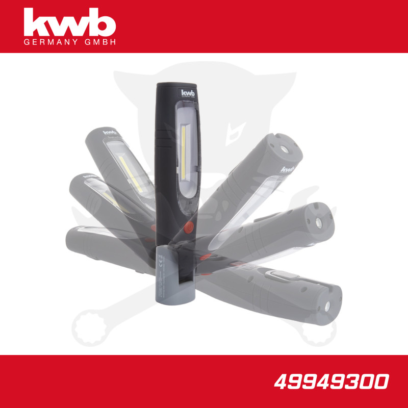 Szerelőlámpa LED 01 COB + 1 ledes dönthető akkus 422 lm - KWB