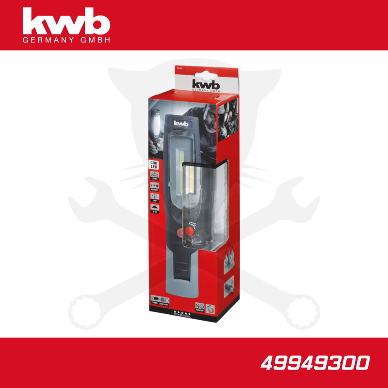 Szerelőlámpa LED 01 COB + 1 ledes dönthető akkus 422 lm - KWB