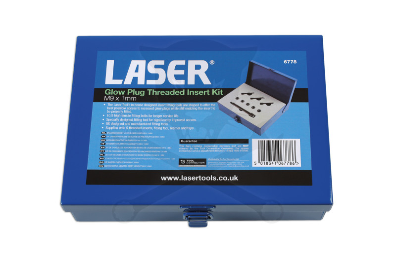 Menetjavító készlet izzító-gyertya menethez M9x1.0 - Laser -TS20