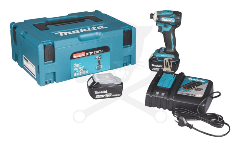 Ütvecsavarozó, akkus 18V 180Nm 1/4" 2x5.0 Ah Makita