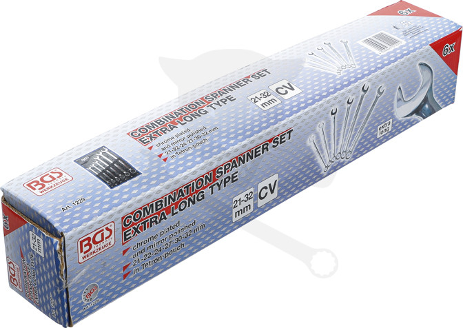 Csillag-villáskulcs készlet Extra Hosszú kivitel 6 db-os 21-32 mm - BGS