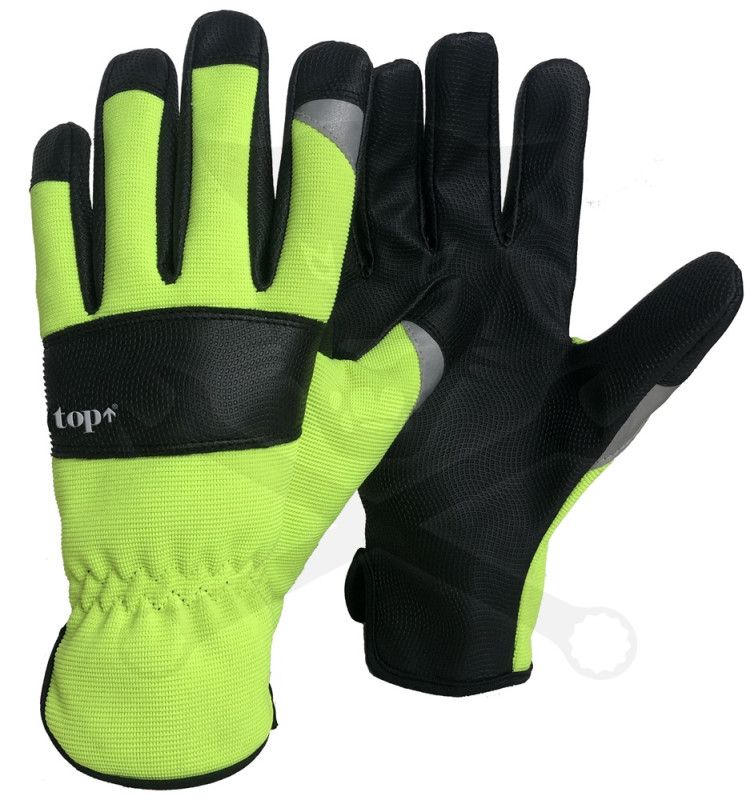 Kesztyű - munkakesztyű - műbőr erősített FLUO 11/XXL