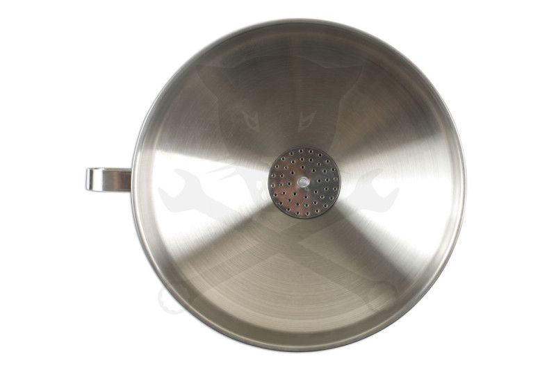 Rozsdamentes tölcsér szűrővel - 200 mm x 20 mm