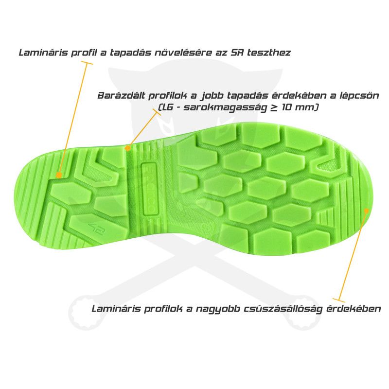 Munkavédelmi cipő SPARCO - Indy Texas S1PS ESD fekete-zöld 46-os