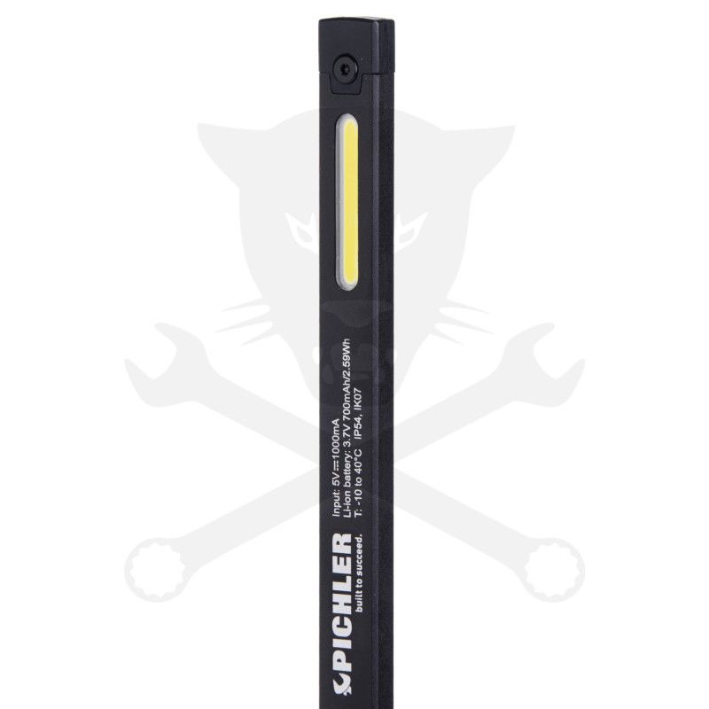 Szerelőlámpa LED COB ledes 7 mm vékony 3 funkciós akkus USB + mágnes