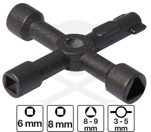 Kapcsolószekrény (karbantartó) kulcs - négyágú - BGS