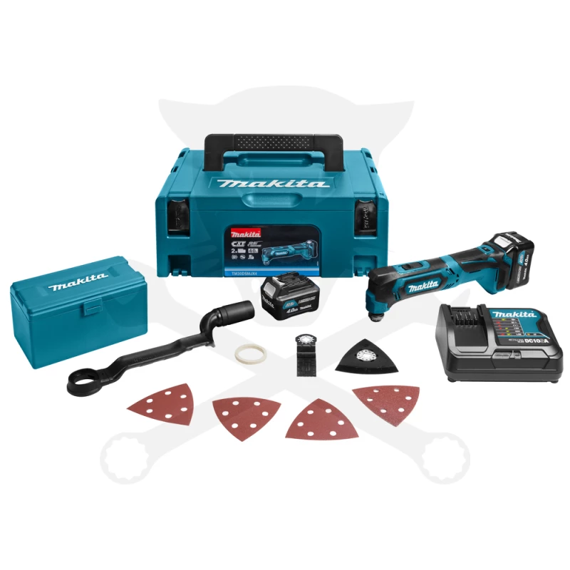 Multifunkciós oszcillálógép, akkus 12 V 2x4.0Ah + tartozékok készlet