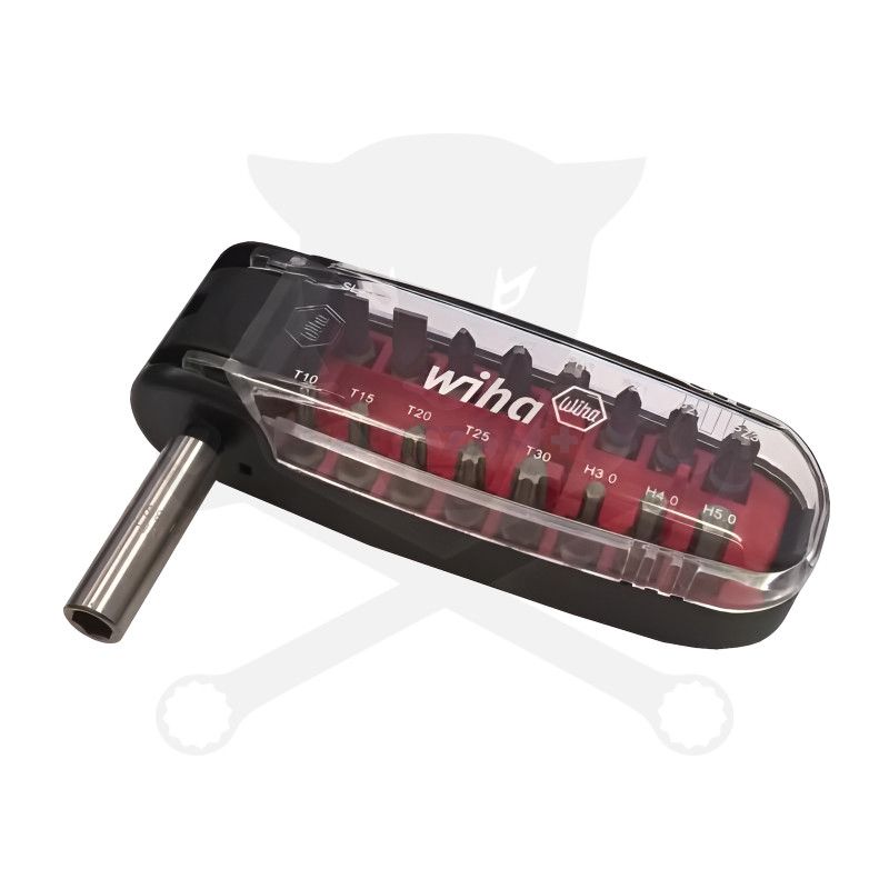 Bit készlet 17 db-os vegyes + 1/4" adapter CroCo markolat dobozban