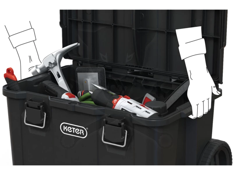 Szerszámos láda, gurulós - 120 L tárolórendszer Stack'N'Roll - KETER