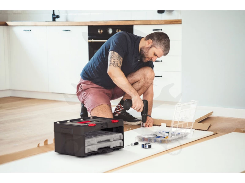 Szerszámos láda - szortimenter 481x332x233 mm 3 fiókos - Stack'N'Roll