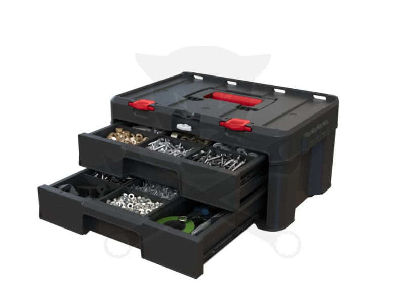 Szerszámos láda - szortimenter 481x332x233 mm 2 fiókos - Stack'N'Roll