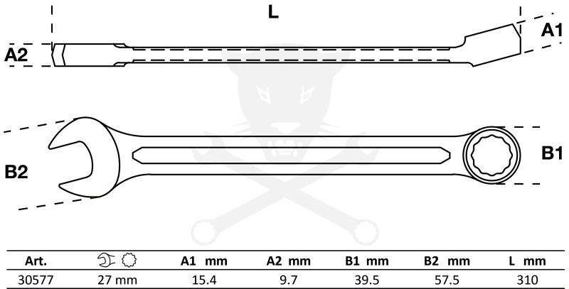Csillag-villáskulcs 27-es BGS