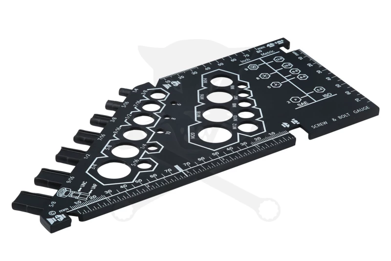 Anya, menet és csavar mérő sablon - Laser