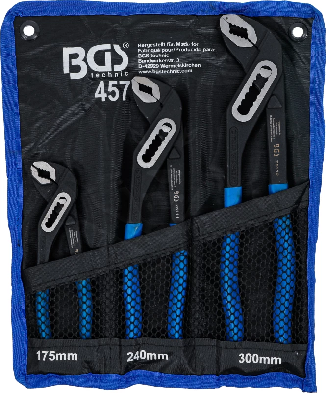 Fogó vízpumpa készlet 3 db-os 175/240/300 mm - BGS