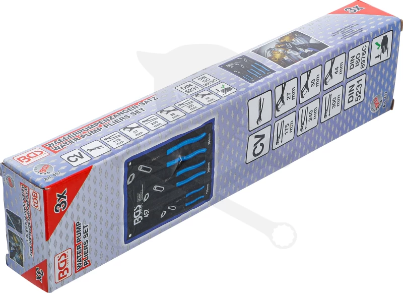 Fogó vízpumpa készlet 3 db-os 175/240/300 mm - BGS