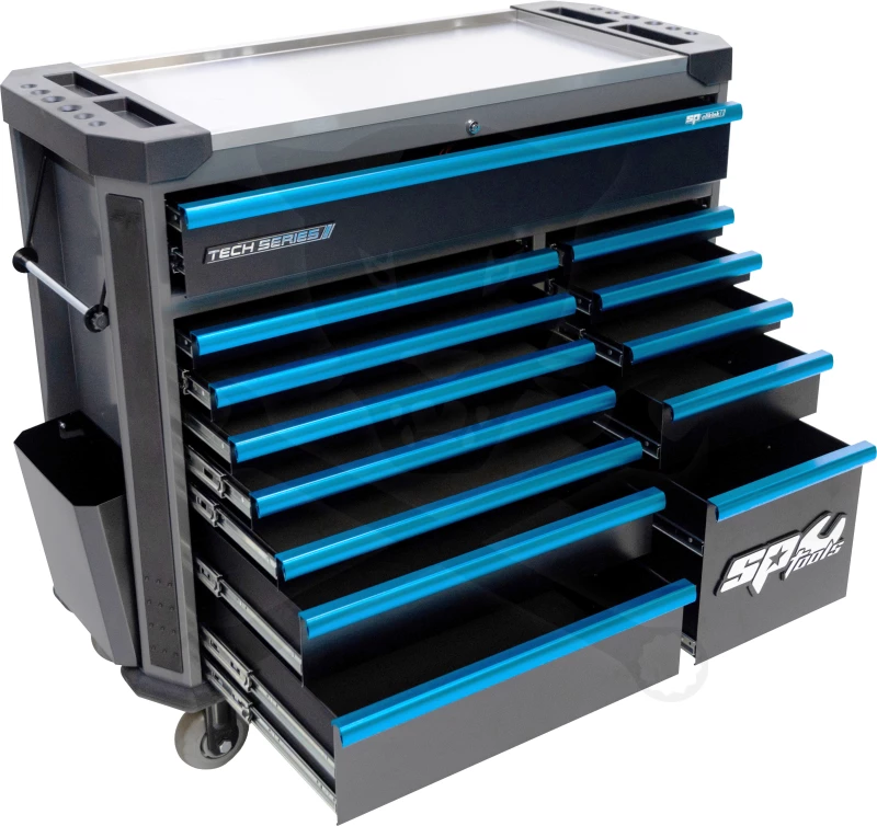 Szerszámos kocsi gyári-felszerelt 411 db-os 13 fiók TECH S. - SP Tools