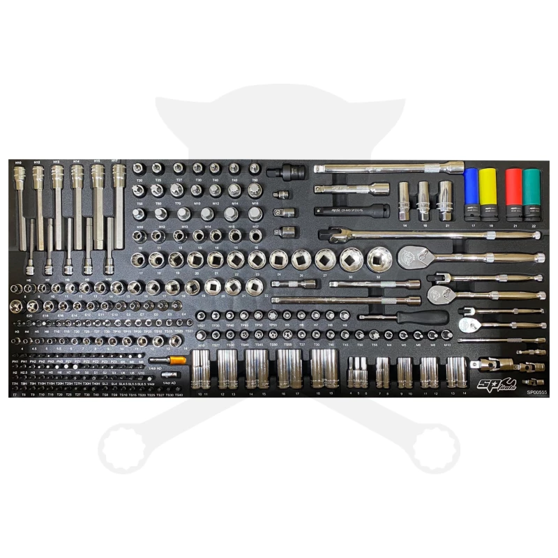 Szerszámos kocsi gyári-felszerelt 411 db-os 13 fiók TECH S. - SP Tools