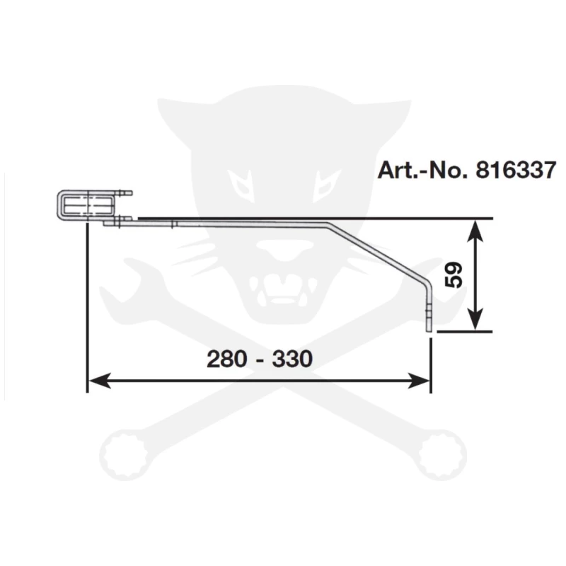 Aknalétra ACÉL létrafokoshoz fali rögzítő horganyzott - 280-330 mm