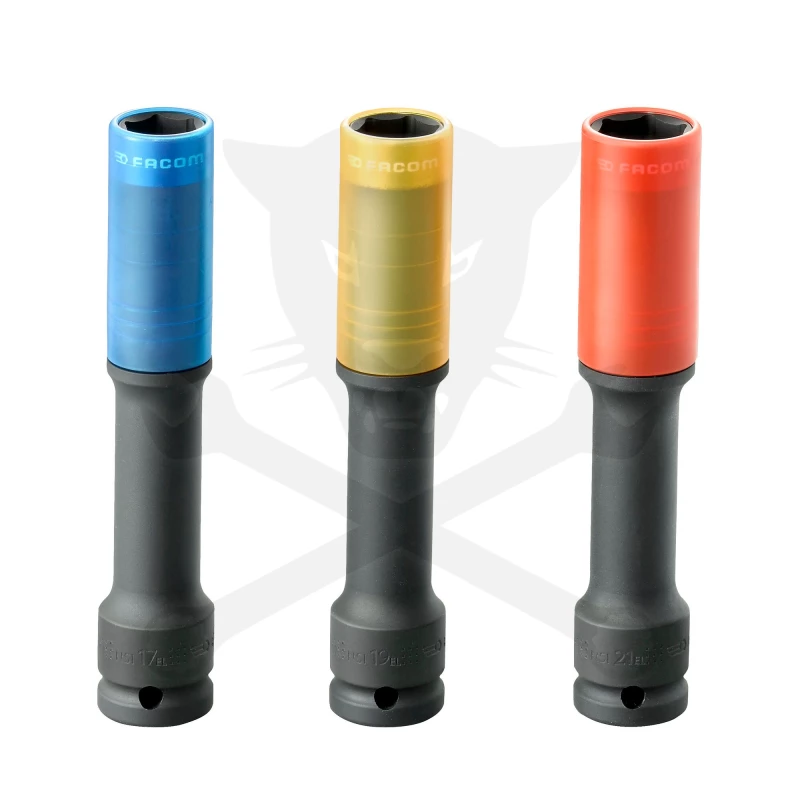 Légkulcsfej készlet 1/2" 3 db-os alufelnihez extra hosszított - Facom