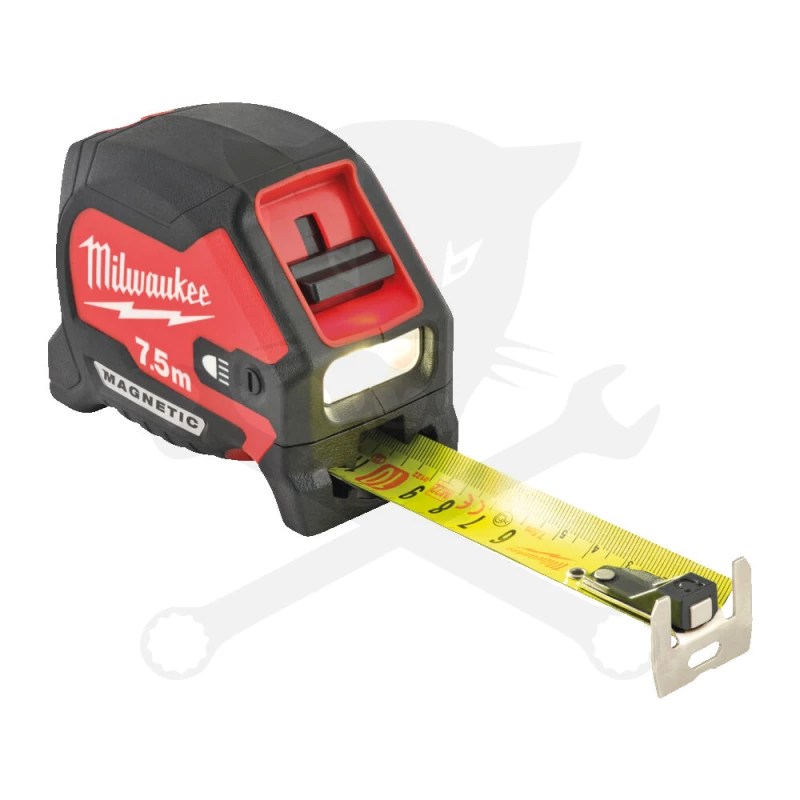 Mérőszalag 7,5 m x 30 mm gumírozott ház, LED lámpás - Milwaukee