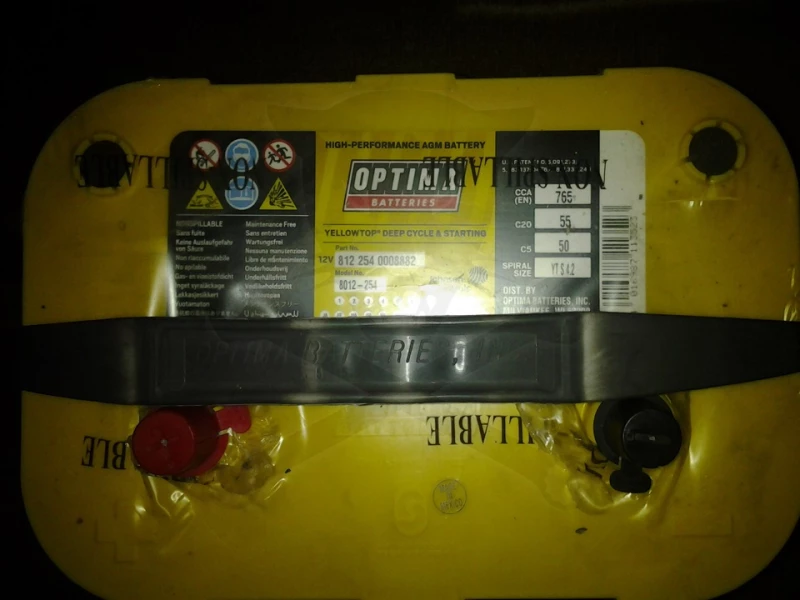Akku OPTIMA YELLOW TOP 12V 55Ah 765A Bal pozitív 254x172x173 mm