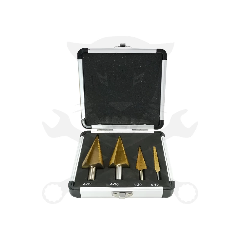 Lemezfúró, lépcsős - készletben 4 db-os HSS TiN 4-32 mm