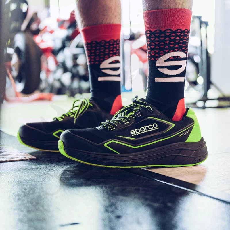 Munkavédelmi cipő SPARCO - Impulse Willen S1PS ESD Fekete-Zöld 36