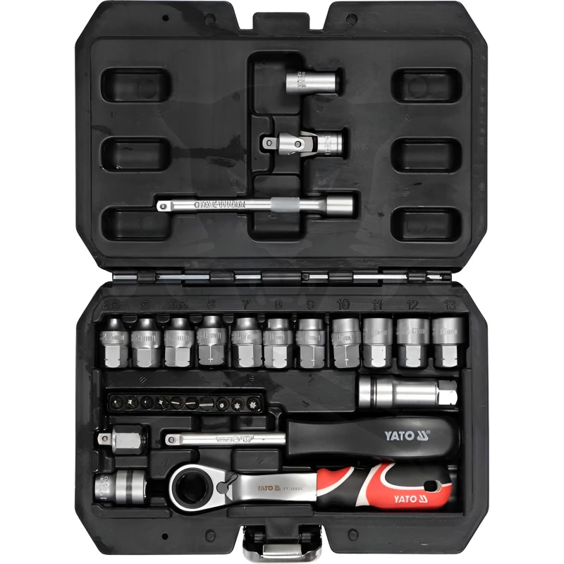 Dugókulcs készlet 1/4" 29 db-os készlet - Yato