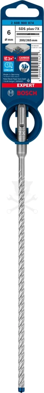 Kőzetfúró 6.0 x 265 mm - négyélű SDS-Plus - 7X Bosch