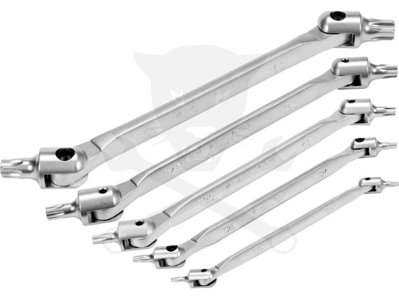 Torx csuklós külső készlet 5 db-os - 10 méret: T15 - T60 - YATO