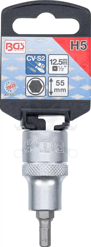 Rátűzőkulcs - crowa+bit 1/2" imbusz 5 mm - BGS