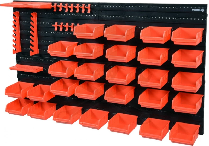 Szerszámtartó panel 48db levehető műanyag doboz+ 4db fém hátfal Vorel