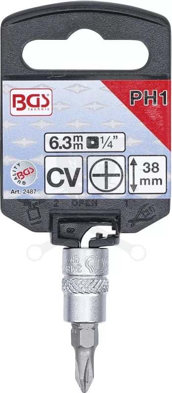 Rátűzőkulcs - crowa+bit 1/4" kereszt PH1