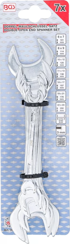 Villáskulcs készlet extra vékony 6 - 23 mm 7 db-os - BGS