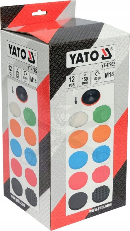 Polírozó korong szivacs készlet 150 x 12/25 mm / M14 - Yato