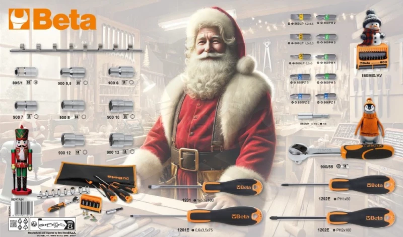 Karácsonyi szerszámkészlet ADVENTI KALENDÁRIUM 23 db-os - Beta