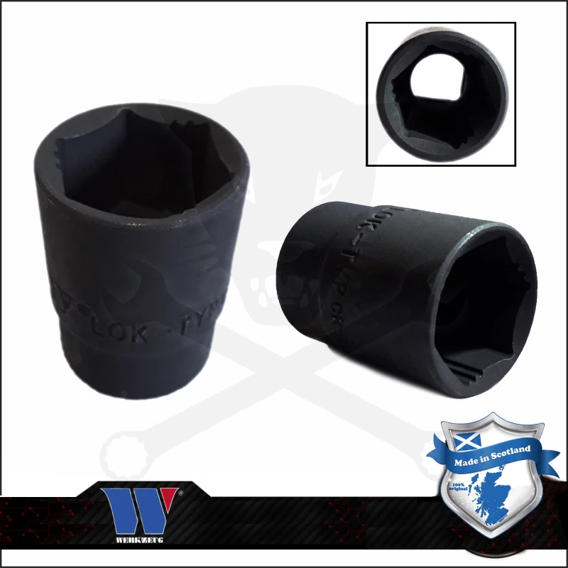 Lok-Typ Légkulcsfej - gépifej 1/2" 22 mm 6 lap alacsony - Welzh