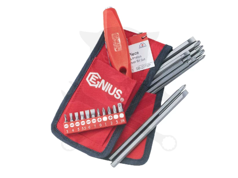 Bit készlet egyenes+ nyél lapos és csilalgfejű 1/4" - 5/16" Genius