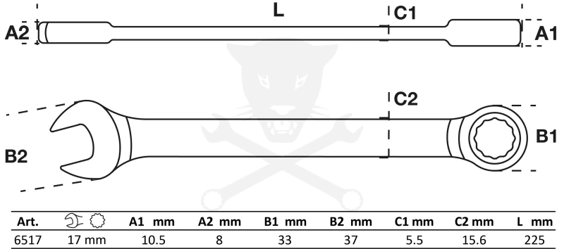 Csillag-villás racsnis 17-es BGS