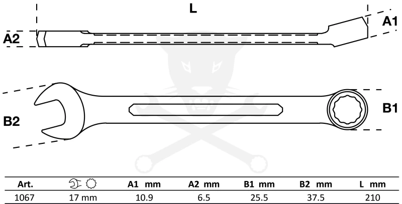 Csillag-villáskulcs 17 mm - BGS